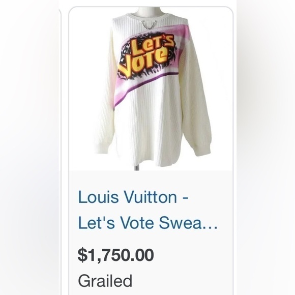 Louis Vuitton from the Spring Runway 2021 Limited Edition “Let’s Vote” sweater. - Picture 8 of 8